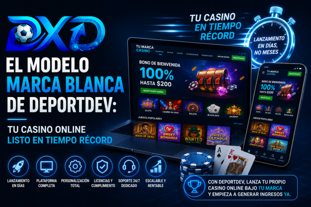 Operación de casino online marca blanca en Ecuador con tecnología DeportDev.