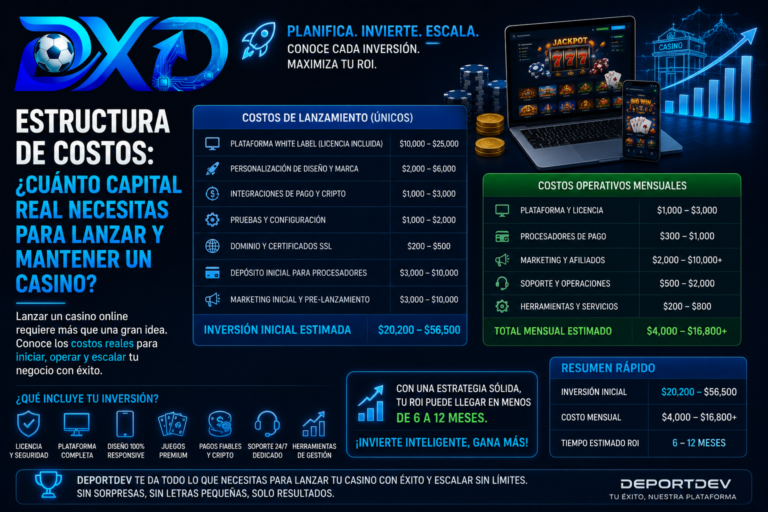 Estructura de costos y presupuesto para casino online en Ecuador - DeportDev.