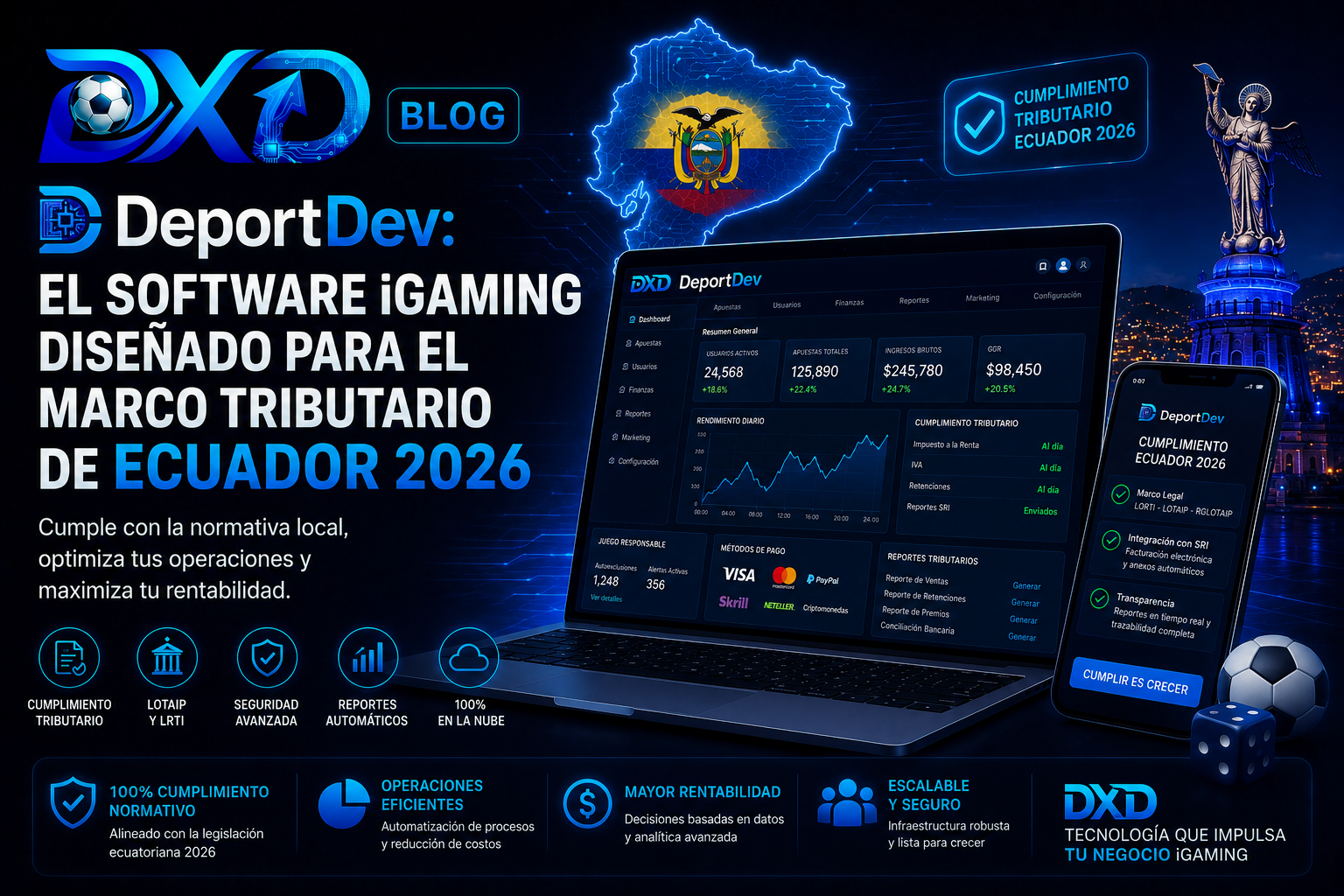 Plataforma apuestas Ecuador, regulación iGaming SRI, impuestos casino Ecuador, PAM B2B LatAm.